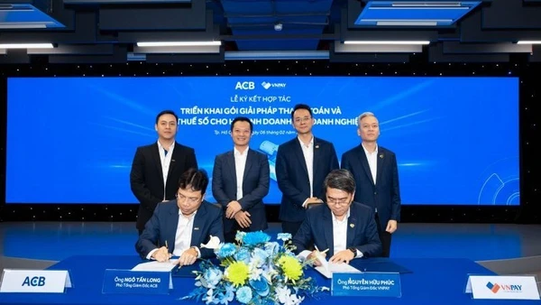 Ngân hàng Thương mại cổ phần Á Châu (ACB) và Công ty Cổ phần Giải pháp Thanh toán Việt Nam (VNPAY) chính thức ký kết hợp tác triển khai bộ giải pháp “Thanh toán và Nộp thuế số” cho hộ kinh doanh, doanh nghiệp.