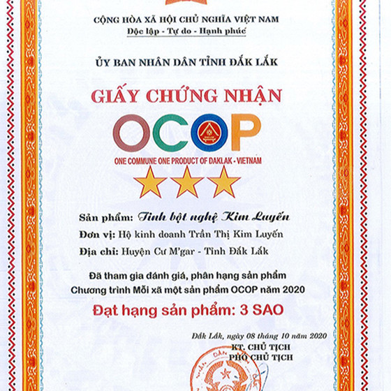 Tinh bột nghệ Kim Luyến