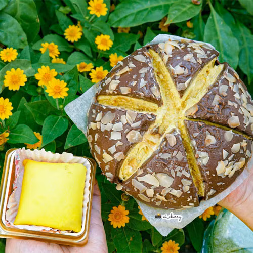 Bánh sầu riêng Phú Sĩ chocolate hạnh nhân 9 Sạch