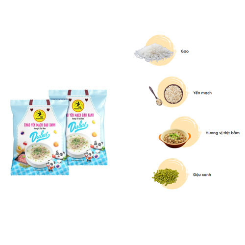 Cháo yến mạch đậu xanh hương vị thịt bằm