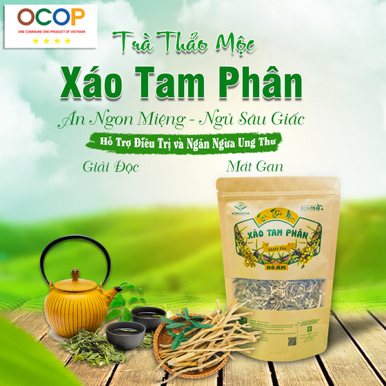 Trà thảo mộc xáo tam phân Khánh Hòa POMtea (trà ấm)