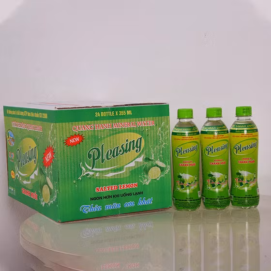 Nước khoáng thiên nhiên Quang Hanh vị chanh muối Pleasing 