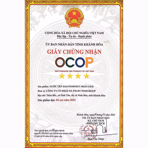 Nước yến sào Pomnest nhân sâm