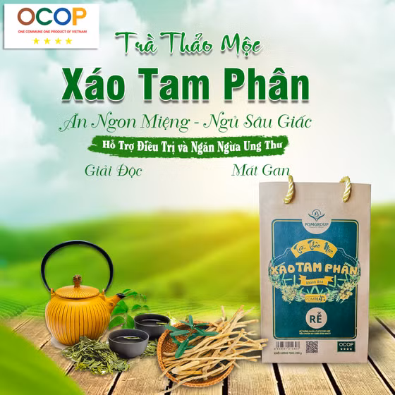 Trà thảo mộc xáo tam phân Khánh Hòa POMTea (rễ)