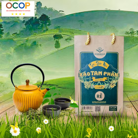 Trà thảo mộc xáo tam phân Khánh Hòa POMTea (rễ)