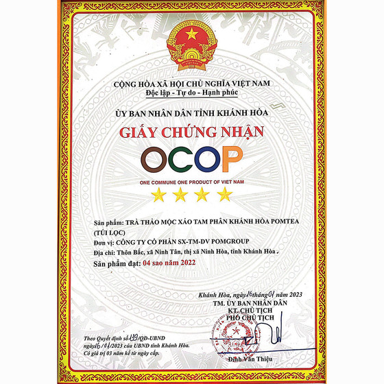 Trà thảo mộc xáo tam phân Khánh Hòa POMTea (túi lọc) 