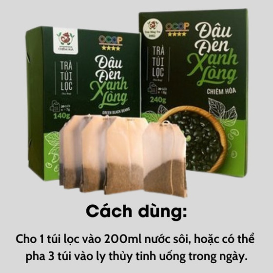 Trà túi lọc đậu đen xanh lòng Chiêm Hóa 