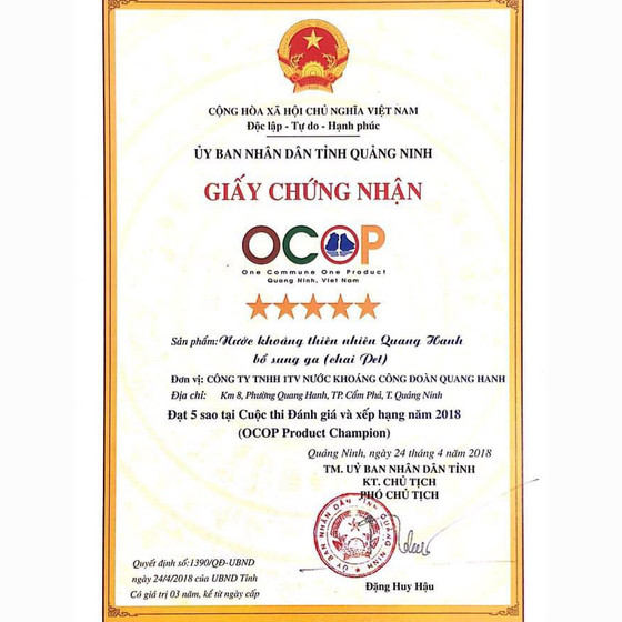 Nước khoáng thiên nhiên Quang Hanh