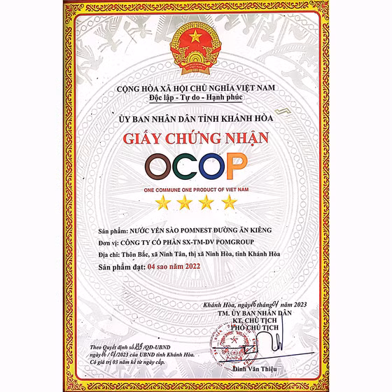 Nước yến sào Pomnest đường ăn kiêng