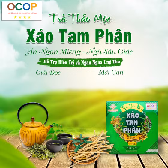 Trà thảo mộc xáo tam phân Khánh Hòa POMTea (túi lọc) 