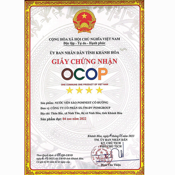 Nước yến sào Pomnest có đường