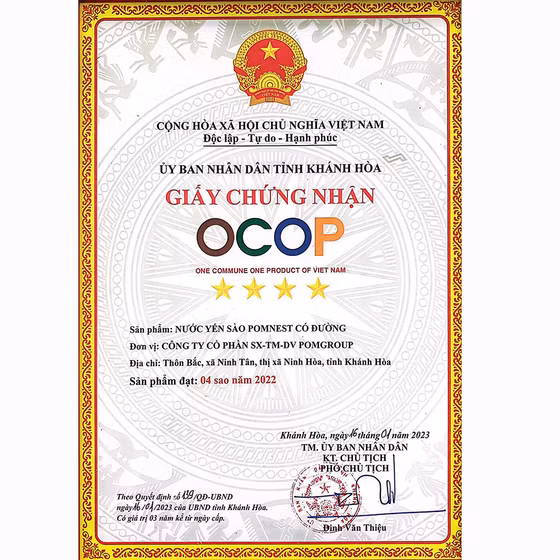Nước yến sào Pomnest có đường