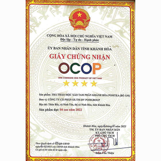 Trà thảo mộc xáo tam phân Khánh Hòa POMtea (trà ấm)