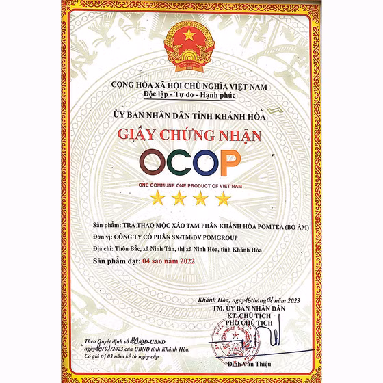 Trà thảo mộc xáo tam phân Khánh Hòa POMtea (trà ấm)