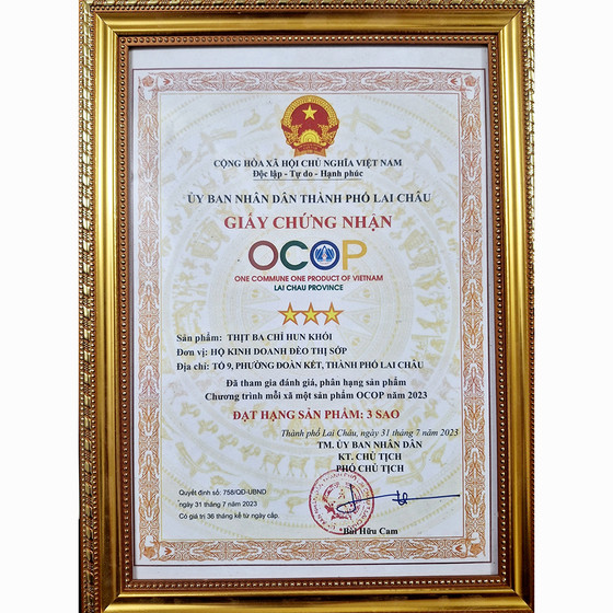 Thịt ba chỉ hun khói Ninh Sớp Lai Châu