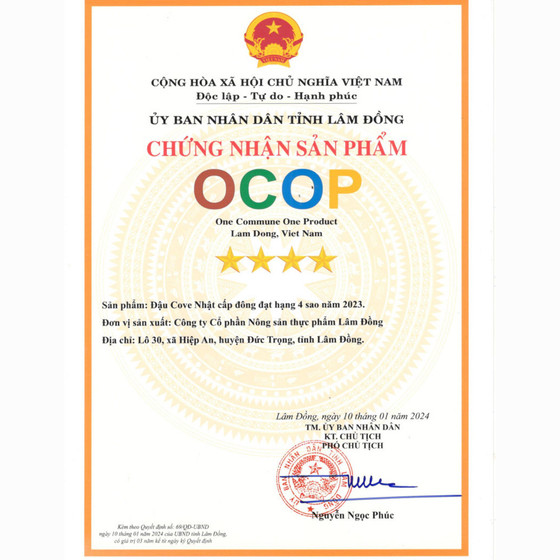 Đậu cove Nhật cấp đông Dalat Agri Foods