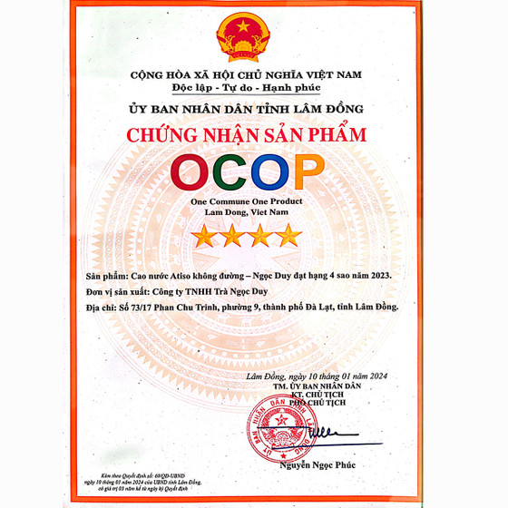 Cao nước atiso không đường Ngọc Duy