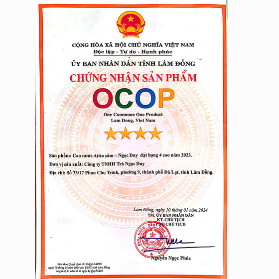 Cao nước atiso sâm Ngọc Duy