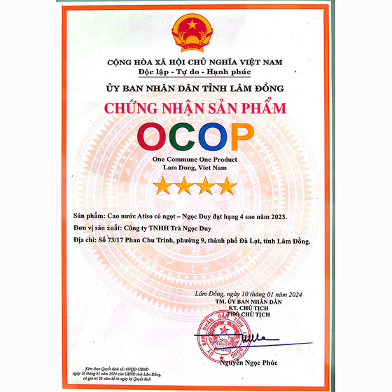 Cao nước atiso cỏ ngọt Ngọc Duy