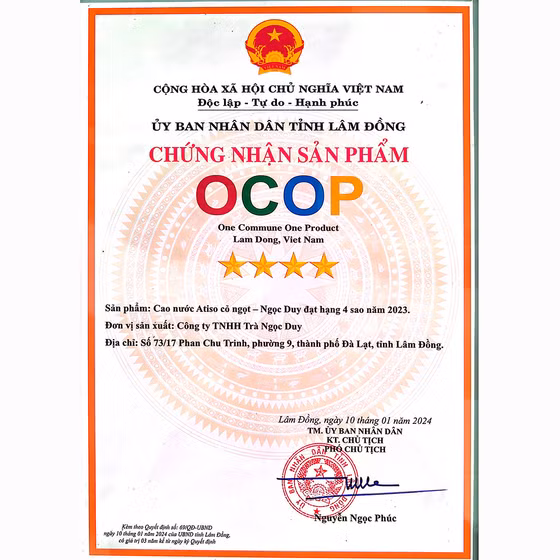 Cao nước atiso cỏ ngọt Ngọc Duy