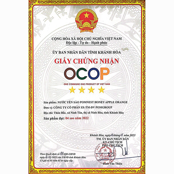 Nước yến sào Pomnest honey apple orange