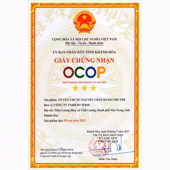 Tổ yến chưng nguyên chất dành cho trẻ DTNest