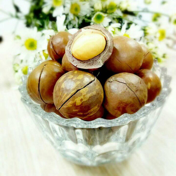 Macca sấy nứt vỏ lọ 