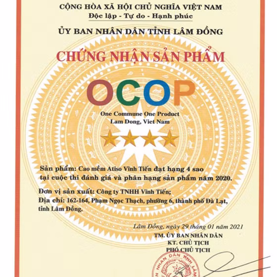 Cao mềm atiso Vĩnh Tiến 