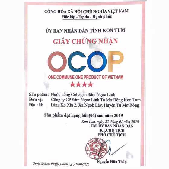 Nước uống Collagen sâm Ngọc Linh