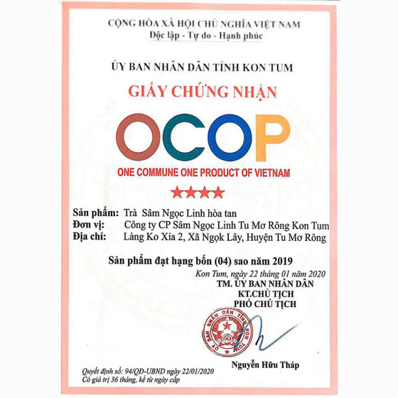 Trà sâm Ngọc Linh hòa tan