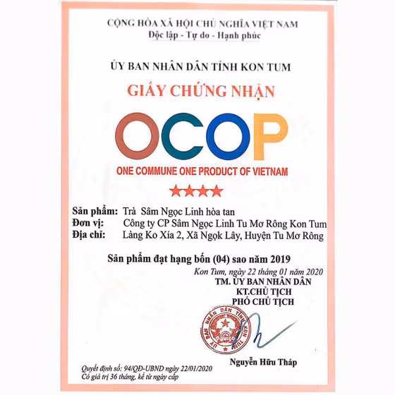 Trà sâm Ngọc Linh hòa tan