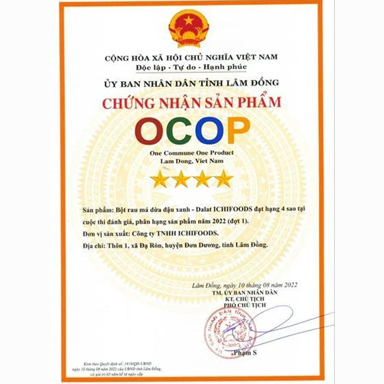 Bột rau má dừa đậu xanh Dalat Ichifoods 