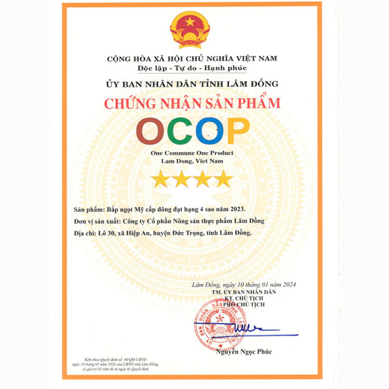 Bắp ngọt Mỹ cấp đông Dalat Agri Foods