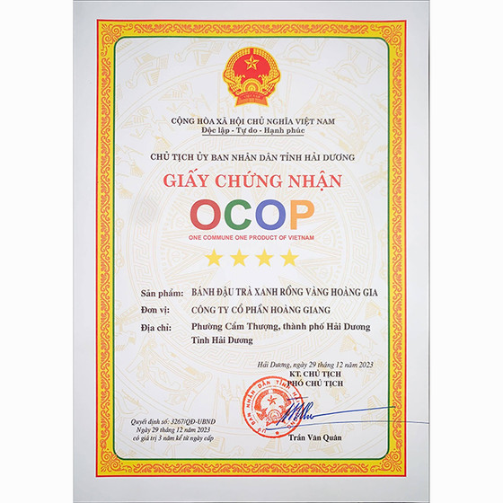 Bánh đậu trà xanh Rồng Vàng Hoàng Gia