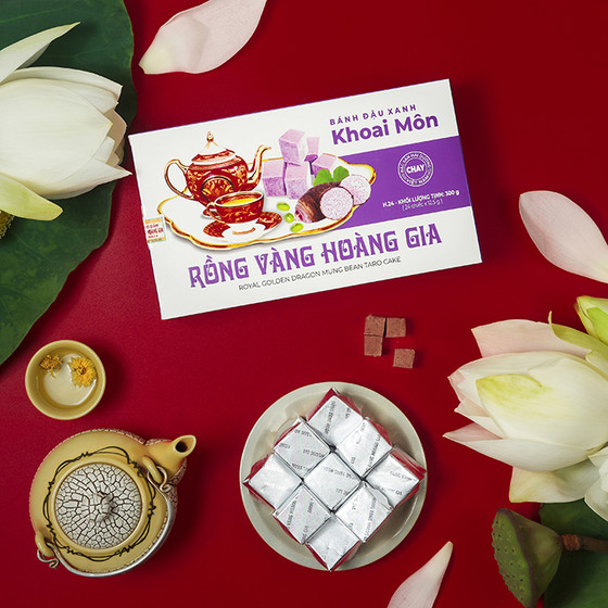 Bánh đậu xanh hương vị khoai môn Rồng Vàng Hoàng Gia