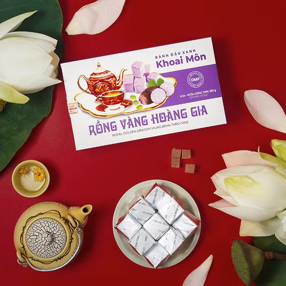Bánh đậu xanh hương vị khoai môn Rồng Vàng Hoàng Gia