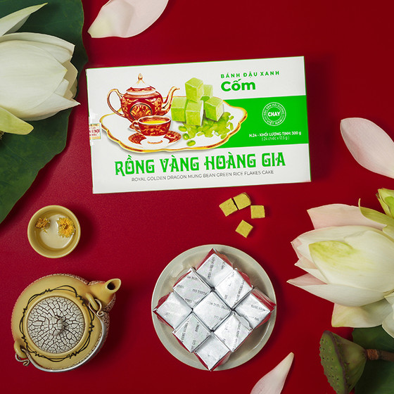 Bánh đậu xanh hương vị cốm Rồng Vàng Hoàng Gia