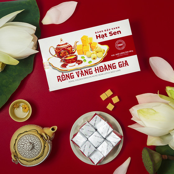 Bánh đậu xanh hương vị sen Rồng Vàng Hoàng Gia
