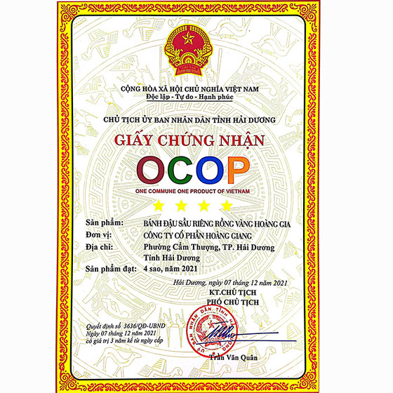 Bánh đậu sầu riêng Rồng Vàng Hoàng Gia