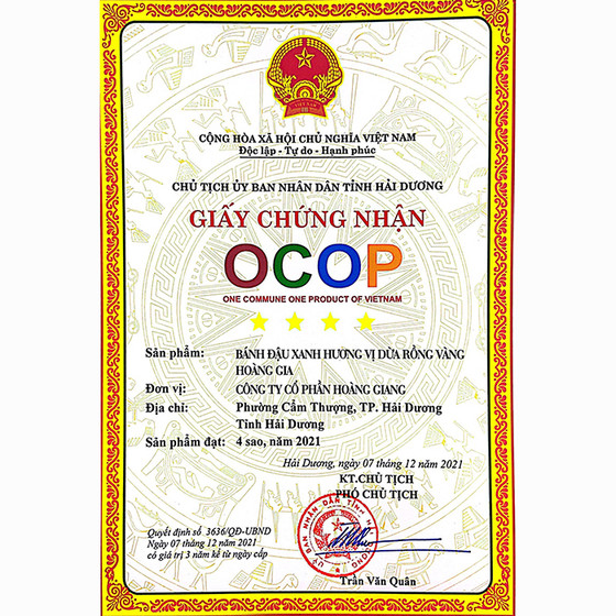 Bánh đậu xanh hương vị dừa Rồng Vàng Hoàng Gia