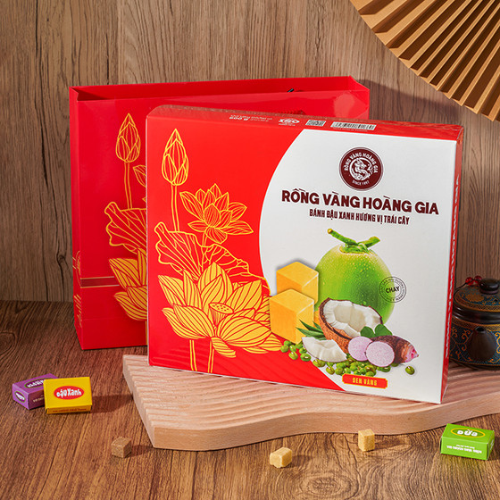 Bánh đậu xanh hương vị trái cây Rồng Vàng Hoàng Gia