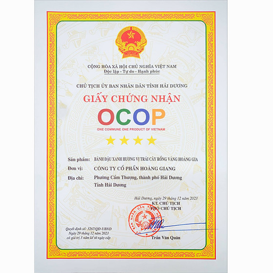 Bánh đậu xanh hương vị trái cây Rồng Vàng Hoàng Gia