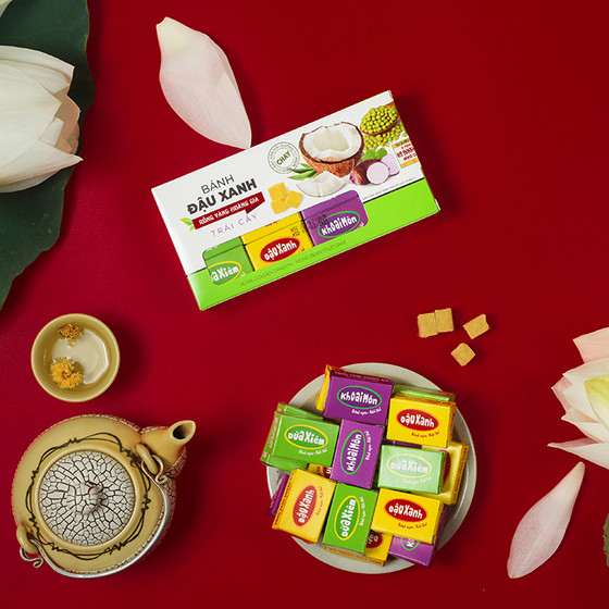 Bánh đậu xanh hương vị trái cây Rồng Vàng Hoàng Gia