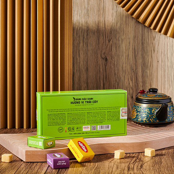 Bánh đậu xanh hương vị trái cây Rồng Vàng Hoàng Gia