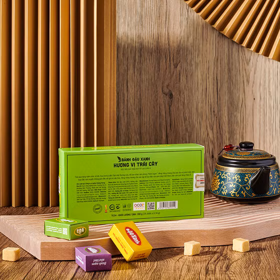 Bánh đậu xanh hương vị trái cây Rồng Vàng Hoàng Gia
