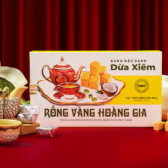 Bánh đậu xanh hương vị dừa Rồng Vàng Hoàng Gia