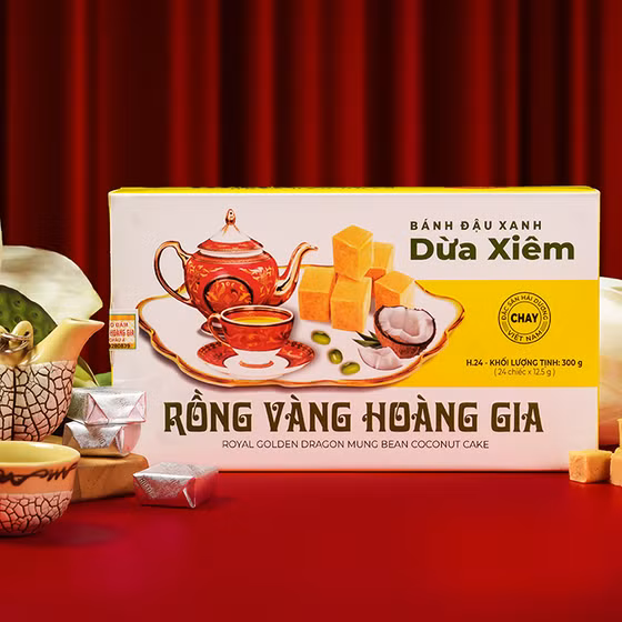 Bánh đậu xanh hương vị dừa Rồng Vàng Hoàng Gia