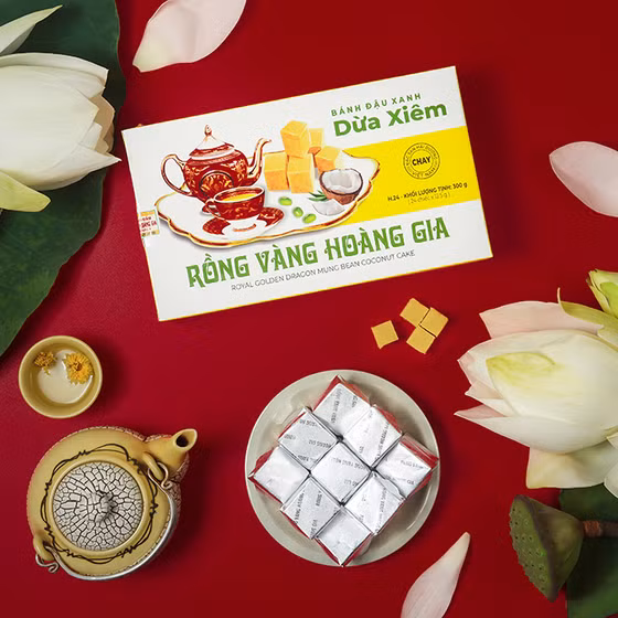 Bánh đậu xanh hương vị dừa Rồng Vàng Hoàng Gia