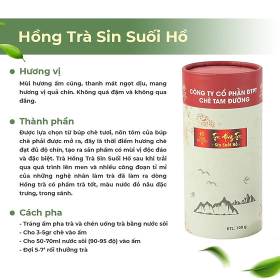 Trà Hồng trà Sin Suối Hồ