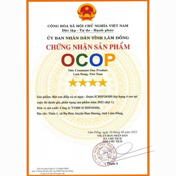 Bột diếp cá cỏ ngọt Dalat Ichifoods